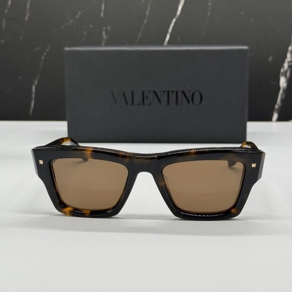 NEW XXII VLS-106B-50 VALENTINO SUNGLASSES HAVANA UNISEX EYEWEAR VALENTINO - Picture 3 of 11